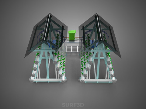 AUTO CONTROL MONITORING NUTRIENT DELIVERY HYDROPONIC PLANT FARM 3D 模型