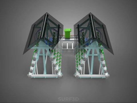AUTO CONTROL MONITORING NUTRIENT DELIVERY HYDROPONIC PLANT FARM 3D Model