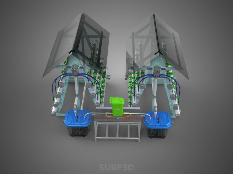 AUTO CONTROL MONITORING NUTRIENT DELIVERY HYDROPONIC PLANT FARM 3D 模型