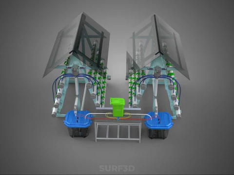 AUTO CONTROL MONITORING NUTRIENT DELIVERY HYDROPONIC PLANT FARM 3D Model