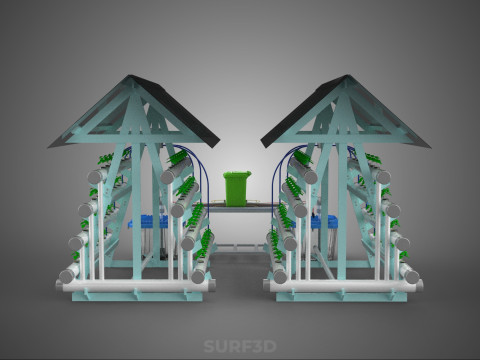 AUTO CONTROL MONITORING NUTRIENT DELIVERY HYDROPONIC PLANT FARM 3D 模型