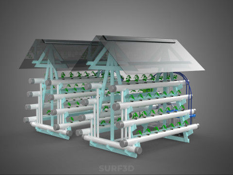 AUTO CONTROL MONITORING NUTRIENT DELIVERY HYDROPONIC PLANT FARM 3D 模型