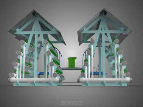 AUTO CONTROL MONITORING NUTRIENT DELIVERY HYDROPONIC PLANT FARM 3D 模型
