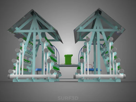 AUTO CONTROL MONITORING NUTRIENT DELIVERY HYDROPONIC PLANT FARM 3D Model