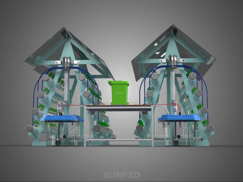 AUTO CONTROL MONITORING NUTRIENT DELIVERY HYDROPONIC PLANT FARM 3D Model