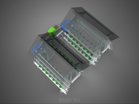 AUTO CONTROL MONITORING NUTRIENT DELIVERY HYDROPONIC PLANT FARM 3D 模型