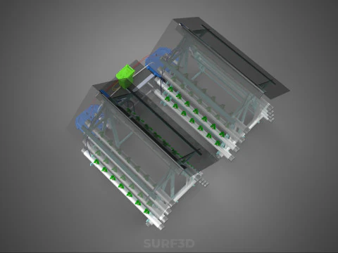 AUTO CONTROL MONITORING NUTRIENT DELIVERY HYDROPONIC PLANT FARM 3D Model