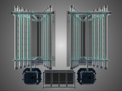 AUTO CONTROL MONITORING NUTRIENT DELIVERY HYDROPONIC PLANT FARM 3D 模型