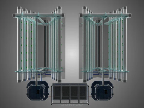 AUTO CONTROL MONITORING NUTRIENT DELIVERY HYDROPONIC PLANT FARM 3D Model