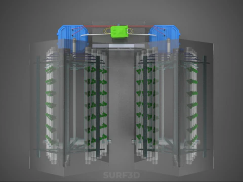 AUTO CONTROL MONITORING NUTRIENT DELIVERY HYDROPONIC PLANT FARM 3D Model