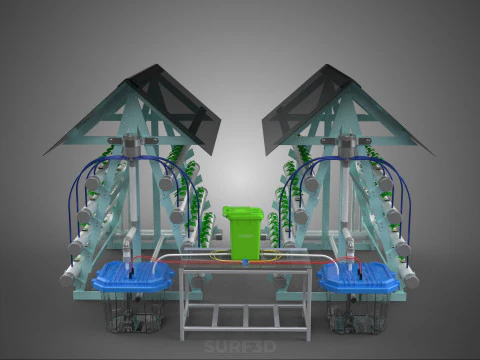 AUTO CONTROL MONITORING NUTRIENT DELIVERY HYDROPONIC PLANT FARM 3D Model