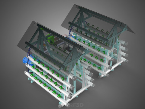 AUTO CONTROL MONITORING NUTRIENT DELIVERY HYDROPONIC PLANT FARM 3D 模型