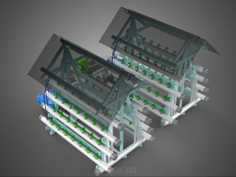 AUTO CONTROL MONITORING NUTRIENT DELIVERY HYDROPONIC PLANT FARM 3D Model