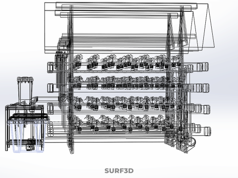 AUTO CONTROL MONITORING NUTRIENT DELIVERY HYDROPONIC PLANT FARM 3D 模型