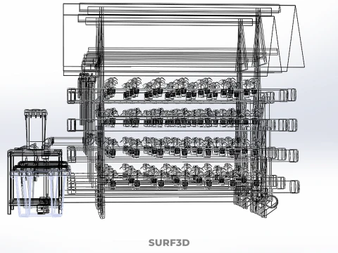 AUTO CONTROL MONITORING NUTRIENT DELIVERY HYDROPONIC PLANT FARM 3D Model
