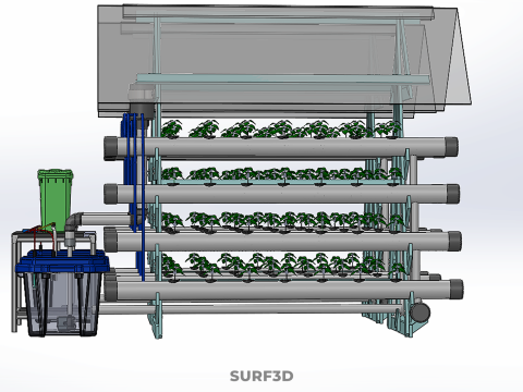 AUTO CONTROL MONITORING NUTRIENT DELIVERY HYDROPONIC PLANT FARM 3D 模型
