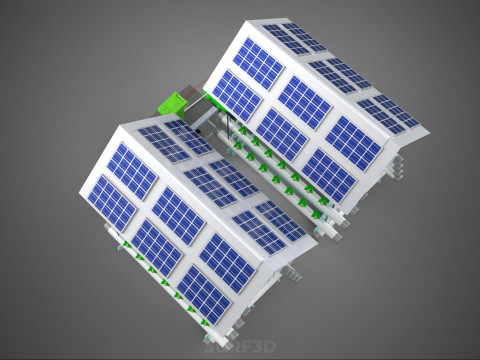 IOT SMART HYDROPONIC SOLAR PANEL POWER FARM PLANT WATER NUTRIENT 3D Model