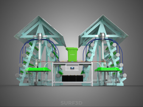 IOT SMART HYDROPONIC SOLAR PANEL POWER FARM PLANT WATER NUTRIENT 3D Model