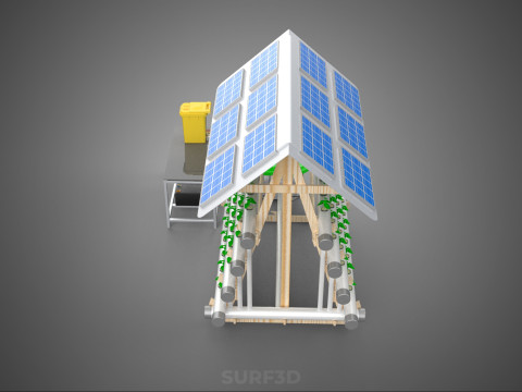 HYDROPONIC IOT SMART SOLAR ENERGY PV FARM PLANT WATER NUTRIENT Model 3D