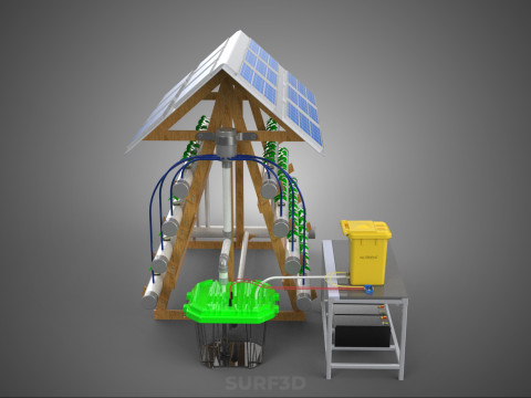 HYDROPONIC IOT SMART SOLAR ENERGY PV FARM PLANT WATER NUTRIENT Model 3D