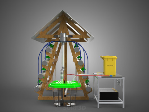 HYDROPONIC IOT SMART SOLAR ENERGY PV FARM PLANT WATER NUTRIENT Model 3D