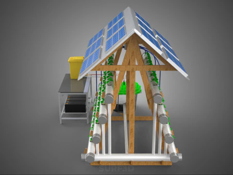 HYDROPONIC IOT SMART SOLAR ENERGY PV FARM PLANT WATER NUTRIENT 3D Model