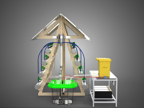HYDROPONIC IOT SMART SOLAR ENERGY PV FARM PLANT WATER NUTRIENT Model 3D