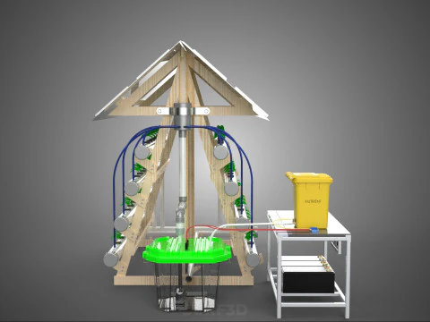 HYDROPONIC IOT SMART SOLAR ENERGY PV FARM PLANT WATER NUTRIENT 3D Model