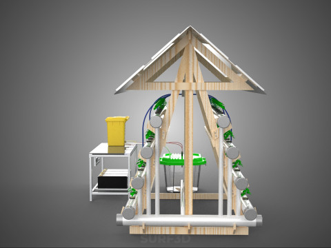 HYDROPONIC IOT SMART SOLAR ENERGY PV FARM PLANT WATER NUTRIENT Model 3D