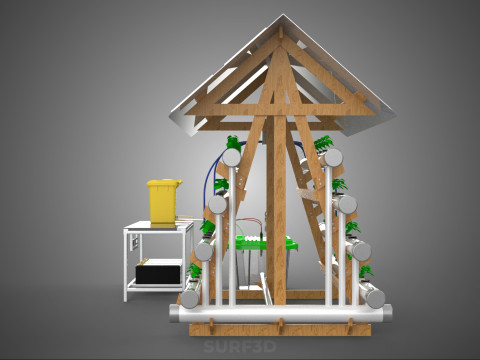 HYDROPONIC IOT SMART SOLAR ENERGY PV FARM PLANT WATER NUTRIENT Model 3D
