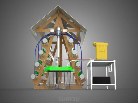 HYDROPONIC IOT SMART SOLAR ENERGY PV FARM PLANT WATER NUTRIENT Model 3D