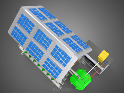 HYDROPONIC IOT SMART SOLAR ENERGY PV FARM PLANT WATER NUTRIENT Model 3D