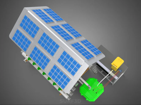 HYDROPONIC IOT SMART SOLAR ENERGY PV FARM PLANT WATER NUTRIENT 3D Model