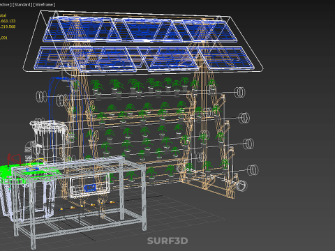 HYDROPONIC IOT SMART SOLAR ENERGY PV FARM PLANT WATER NUTRIENT Model 3D