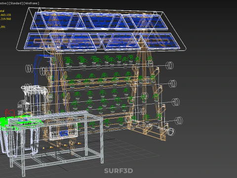 HYDROPONIC IOT SMART SOLAR ENERGY PV FARM PLANT WATER NUTRIENT 3D Model