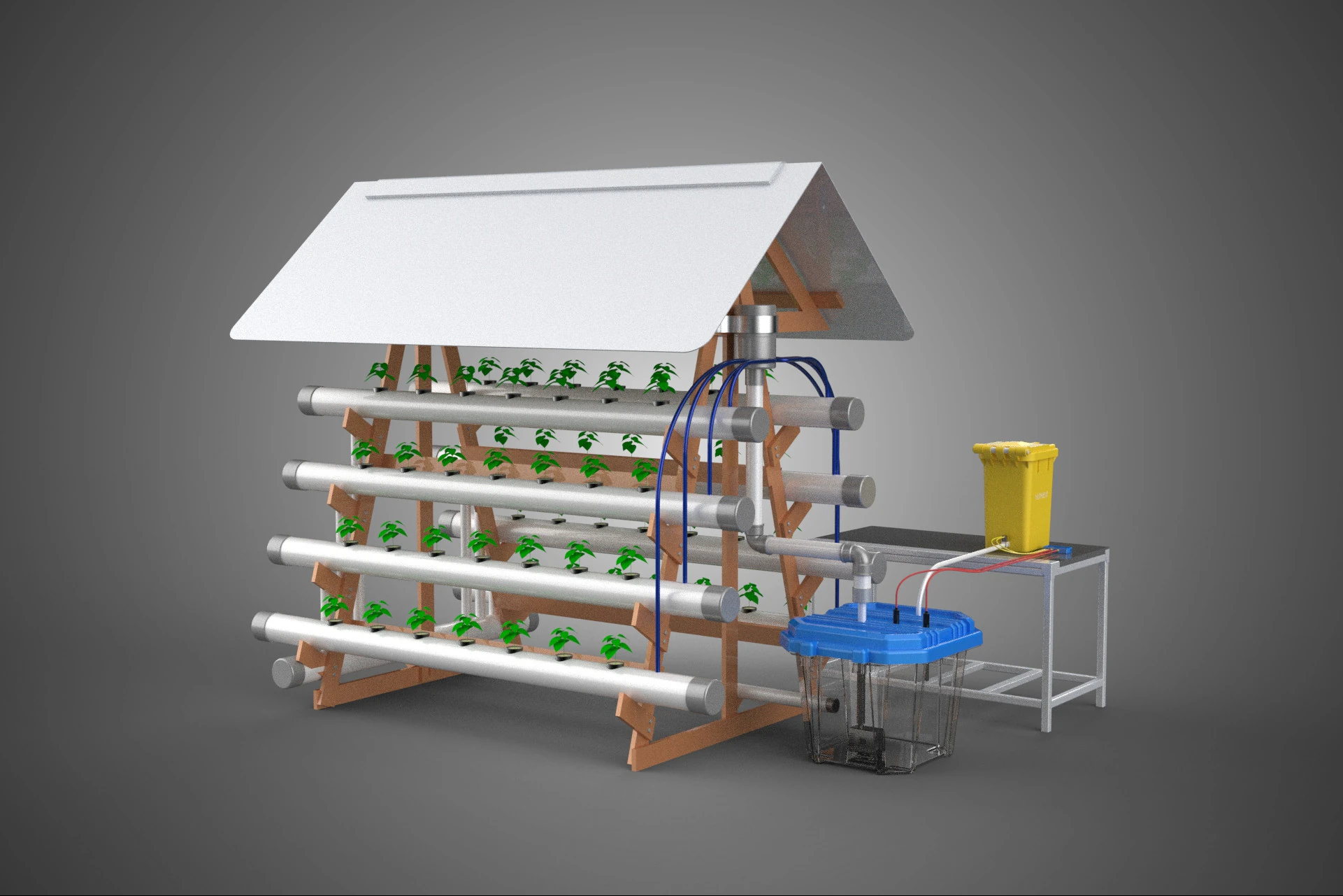 HYDROPONIC PLANTS GARDEN FARM AUTO CONTROL MONITOR IOT NUTRIENT 3D Model .c4d .max .obj .3ds .fbx .stl .blend