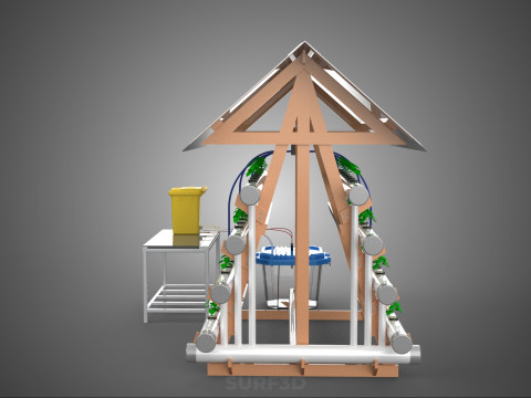 HYDROPONIC PLANTS GARDEN FARM AUTO CONTROL MONITOR IOT NUTRIENT 3D Модель
