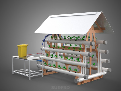 HYDROPONIC PLANTS GARDEN FARM AUTO CONTROL MONITOR IOT NUTRIENT 3D Модель