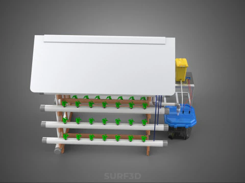 HYDROPONIC PLANTS GARDEN FARM AUTO CONTROL MONITOR IOT NUTRIENT 3D Model