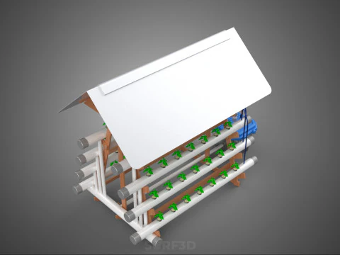 HYDROPONIC PLANTS GARDEN FARM AUTO CONTROL MONITOR IOT NUTRIENT 3D Model
