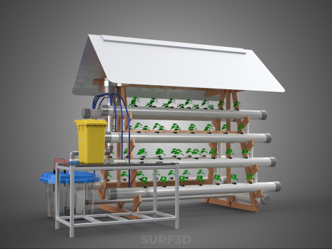 HYDROPONIC PLANTS GARDEN FARM AUTO CONTROL MONITOR IOT NUTRIENT 3D Модель