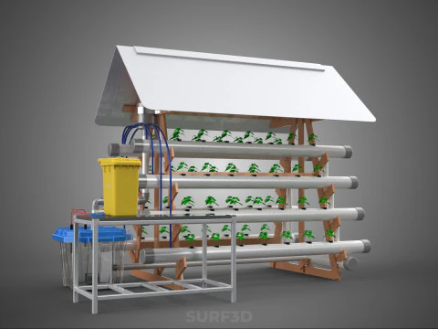 HYDROPONIC PLANTS GARDEN FARM AUTO CONTROL MONITOR IOT NUTRIENT 3D Model