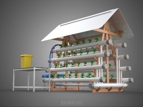 HYDROPONIC PLANTS GARDEN FARM AUTO CONTROL MONITOR IOT NUTRIENT 3D Модель