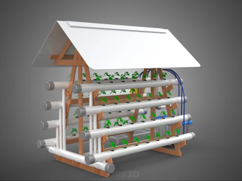HYDROPONIC PLANTS GARDEN FARM AUTO CONTROL MONITOR IOT NUTRIENT 3D Model