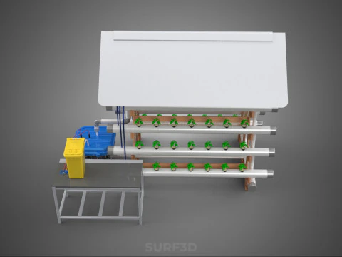 HYDROPONIC PLANTS GARDEN FARM AUTO CONTROL MONITOR IOT NUTRIENT 3D Model