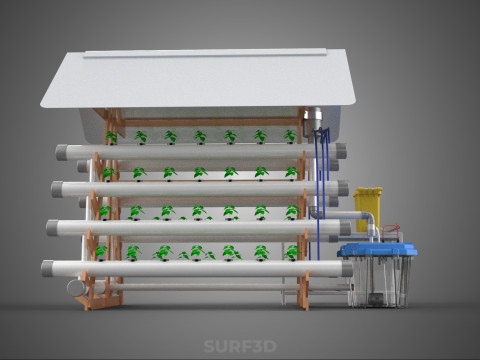 HYDROPONIC PLANTS GARDEN FARM AUTO CONTROL MONITOR IOT NUTRIENT 3D Модель