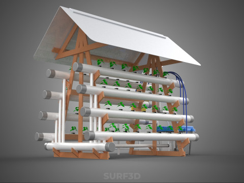 HYDROPONIC PLANTS GARDEN FARM AUTO CONTROL MONITOR IOT NUTRIENT 3D Модель