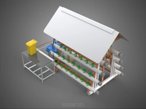 HYDROPONIC PLANTS GARDEN FARM AUTO CONTROL MONITOR IOT NUTRIENT 3D Model