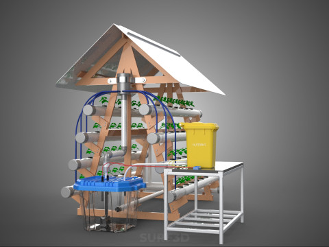 HYDROPONIC PLANTS GARDEN FARM AUTO CONTROL MONITOR IOT NUTRIENT 3D Модель