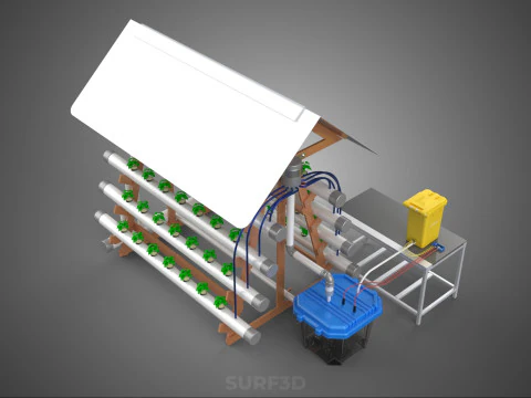 HYDROPONIC PLANTS GARDEN FARM AUTO CONTROL MONITOR IOT NUTRIENT 3D Model
